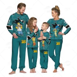 Personalized NHL San Jose Sharks Jersey ft. The Simpsons Pyjamas For Family Best Christmas Gift Custom Gift for Fans