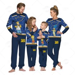 Personalized NHL St Louis Blues Jersey ft. The Simpsons Pyjamas For Family Best Christmas Gift Custom Gift for Fans