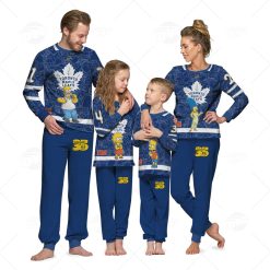 Personalized NHL Toronto Maple Leafs Jersey ft. The Simpsons Pyjamas For Family Best Christmas Gift Custom Gift for Fans