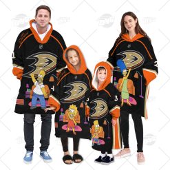Personalized NHL Oodie Anaheim Ducks Jersey ft. The Simpsons Hoodeez For Family Best Christmas Gift Custom Gift for Fans