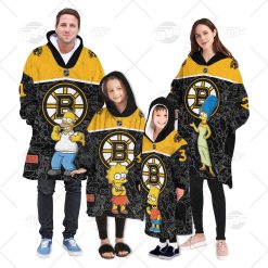 Personalized NHL Oodie Boston Bruins Jersey ft. The Simpsons Hoodeez For Family Best Christmas Gift Custom Gift for Fans
