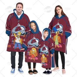 Personalized NHL Oodie Colorado Avalanche Jersey ft. The Simpsons Hoodeez For Family Best Christmas Gift Custom Gift for Fans