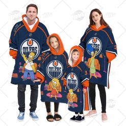 Personalized NHL Oodie Edmonton Oilers Jersey ft. The Simpsons Hoodeez For Family Best Christmas Gift Custom Gift for Fans