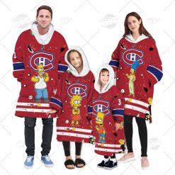 Personalized NHL Oodie Montreal Canadiens Jersey ft. The Simpsons Hoodeez For Family Best Christmas Gift Custom Gift for Fans