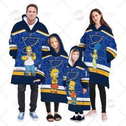 Personalized NHL Oodie St Louis Blues Jersey ft. The Simpsons Hoodeez For Family Best Christmas Gift Custom Gift for Fans