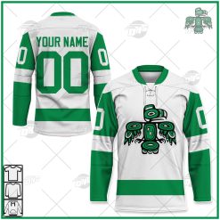 Personalize Vintage AHL Seattle Totems White 1970 hockey Retro Jersey