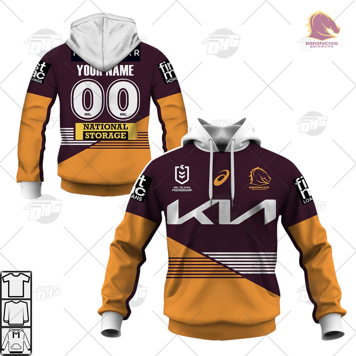 Personalised NRL Brisbane Broncos Oodie 2023 Home Jersey - OldSchoolThings  - Personalize Your Own New & Retro Sports Jerseys, Hoodies, T Shirts