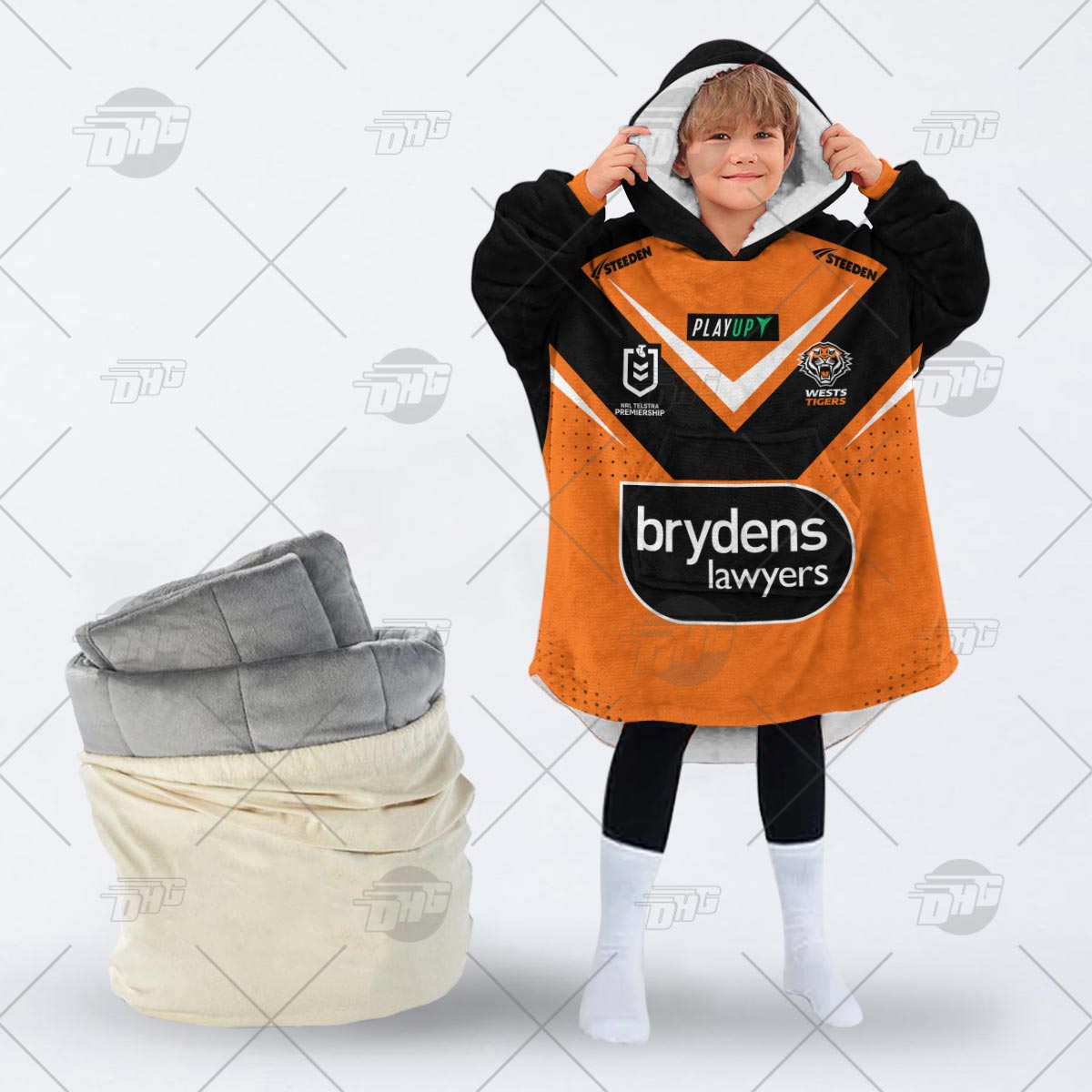 Wests Tigers AOP NRL Custom Number And Name Style 2 3D Hoodie Zip