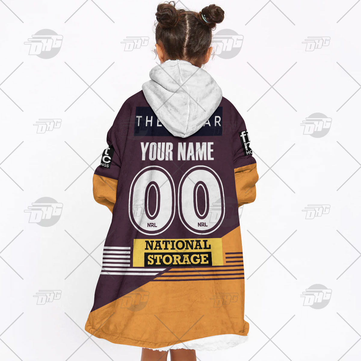 Personalised NRL Brisbane Broncos Oodie 2023 Home Jersey