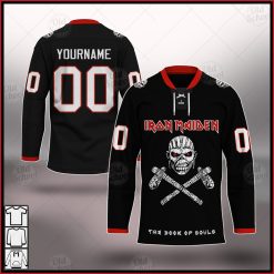 Personalized Iron Maiden The Book of Souls Crossbones Hockey Jersey