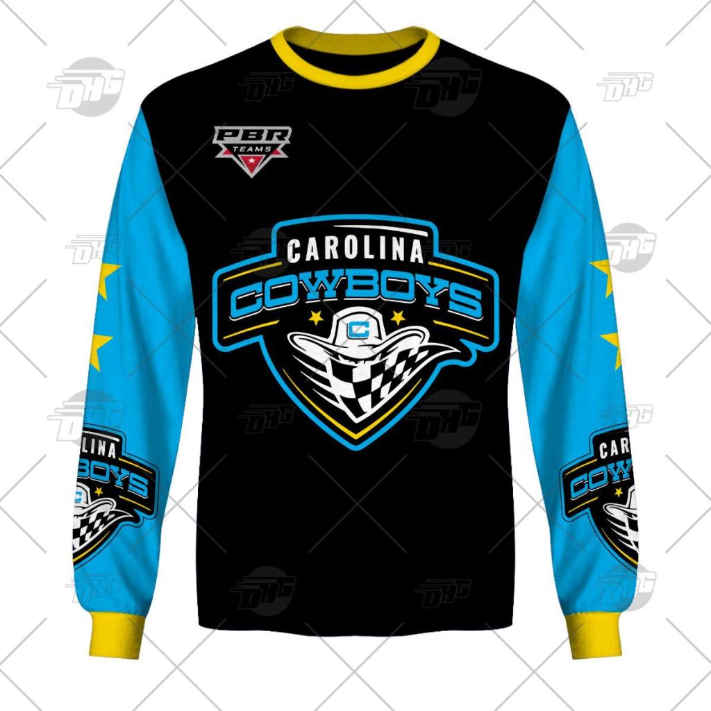 Personalize PBR Team Carolina Cowboys Bull Riding Rodeo Jersey